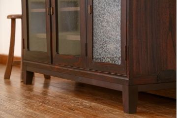 アンティーク家具　アンティーク 前面黒檀材!シックでモダンな脚付きサイドボード(収納棚、ローボード)