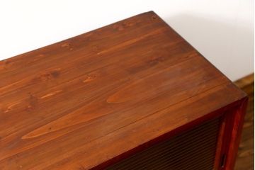 アンティーク家具　アンティーク 小振りなモールガラス収納棚(戸棚)