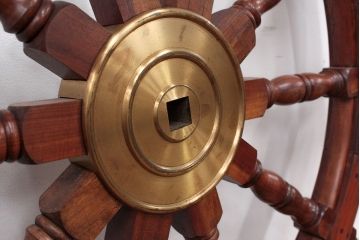 イギリスアンティーク 大振りな木製操舵輪(ラット)