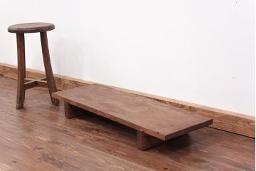 アンティーク家具　ジャンク品　多少虫食い有　一枚裁ち板(テーブル、作業台)