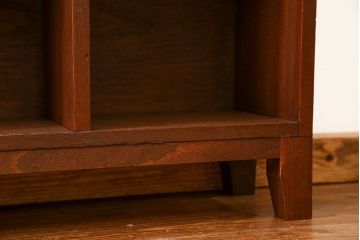 アンティーク家具　アンティーク 古い木の脚付きマス目棚(2)(升目棚、本棚、飾り棚)