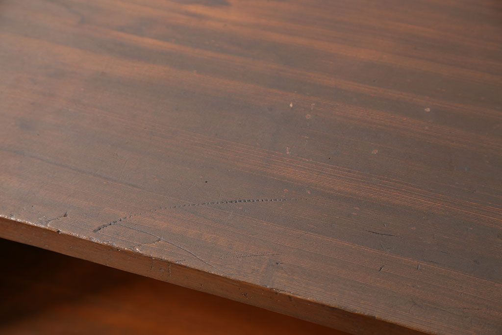 レトロ家具　昭和レトロ 古い木のシンプルな脚付き本棚(飾り棚、書棚、陳列棚)