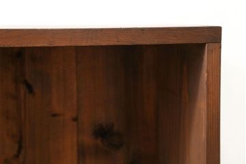 レトロ家具　昭和レトロ 古い木のシンプルな脚付き本棚(飾り棚、書棚、陳列棚)