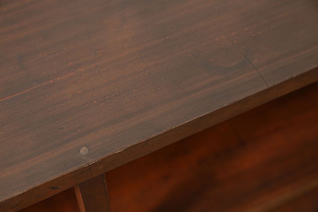 レトロ家具　昭和レトロ 古い木のシンプルな脚付き本棚(2)(飾り棚、書棚、陳列棚)