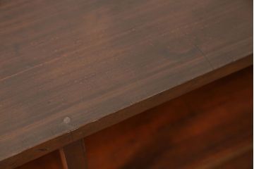 レトロ家具　昭和レトロ 古い木のシンプルな脚付き本棚(2)(飾り棚、書棚、陳列棚)