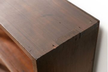 レトロ家具　昭和レトロ 古い木のシンプルな脚付き本棚(2)(飾り棚、書棚、陳列棚)