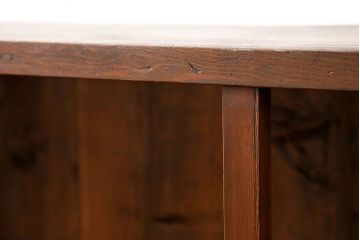 レトロ家具　昭和レトロ 古い木のシンプルな脚付き本棚(2)(飾り棚、書棚、陳列棚)