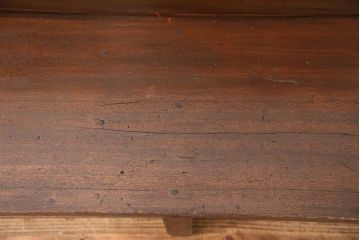 レトロ家具　昭和レトロ 古い木のシンプルな背もたれ付ベンチ(長イス・長椅子)