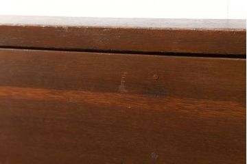 レトロ家具　昭和レトロ 古い木のシンプルな背もたれ付ベンチ(長イス・長椅子)