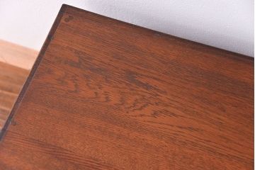 レトロ家具　昭和レトロ 古いナラ材の引き出し付きアンティーク平机(文机、テーブル)