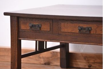 アンティーク家具　大正ロマン 象嵌入りの上質なアンティークテーブル(文机、作業台)