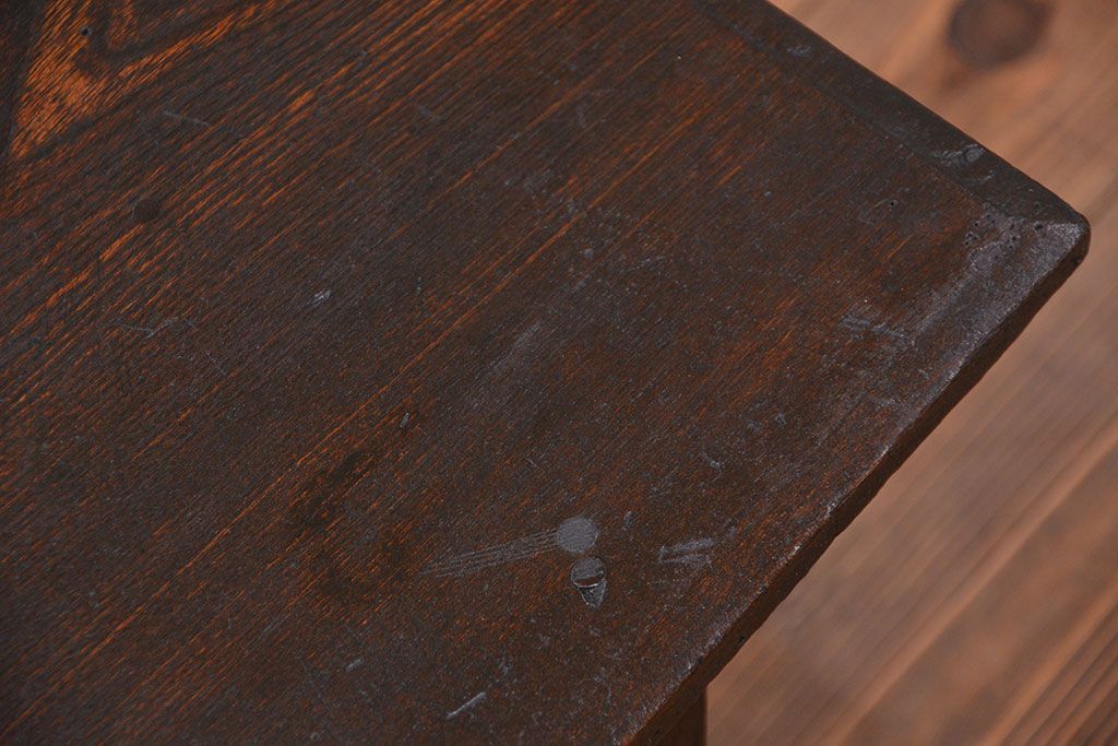 アンティーク家具　大正ロマン 古い栓材のかわいいアンティークテーブル(机、在宅ワーク、在宅用作業台、デスク)