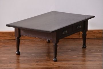 アンティーク家具　大正ロマン 古い栓材のかわいいアンティークテーブル(机、在宅ワーク、在宅用作業台、デスク)