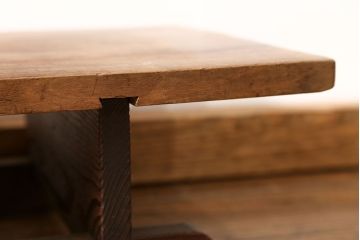 アンティーク家具　古民具・骨董 組み立て式 古い木の一枚板 裁ち板(作業台、ローテーブル)(1)