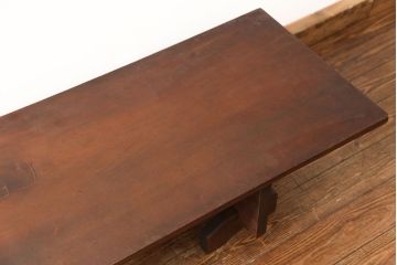 アンティーク家具　古民具・骨董 組み立て式 古い木の一枚板 裁ち板(作業台、ローテーブル)(2)