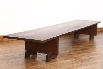 アンティーク家具　古民具・骨董 組み立て式 古い木の一枚板 裁ち板(作業台、ローテーブル)(2)