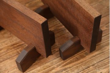 アンティーク家具　古民具・骨董 組み立て式 古い木の一枚板 裁ち板(作業台、ローテーブル)(2)
