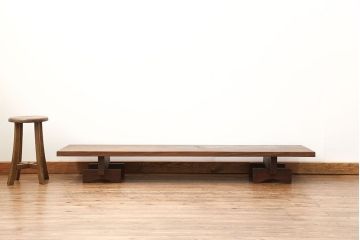 アンティーク家具　古民具・骨董 組み立て式 古い木の一枚板 裁ち板(作業台、ローテーブル)(3)