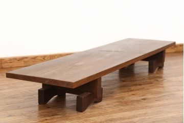 アンティーク家具　古民具・骨董 組み立て式 古い木の一枚板 裁ち板(作業台、ローテーブル)(3)