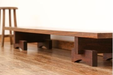 アンティーク家具　古民具・骨董 組み立て式 古い木の一枚板 裁ち板(作業台、ローテーブル)(3)