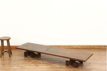アンティーク家具　古民具・骨董 組み立て式 古い木の一枚板 裁ち板(作業台、ローテーブル)(3)