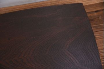 レトロ家具　昭和レトロ 古い木の小さな変わり型ちゃぶ台(テーブル、机)