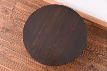 レトロ家具　昭和レトロ 古い木のシックで小振りな丸型ちゃぶ台(テーブル、机)