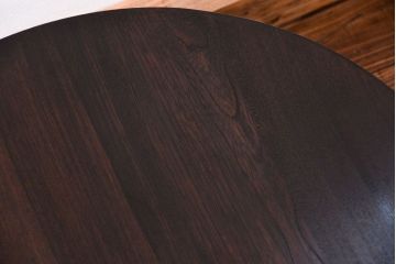 レトロ家具　昭和レトロ 古い木のシックで小振りな丸型ちゃぶ台(テーブル、机)