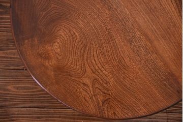 レトロ家具　昭和レトロ 古い栓材の美しい丸型ちゃぶ台(テーブル、机)