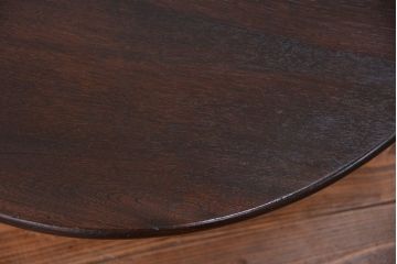 アンティーク家具　アンティーク 古い栓材のシックな丸ちゃぶ台(テーブル、机)