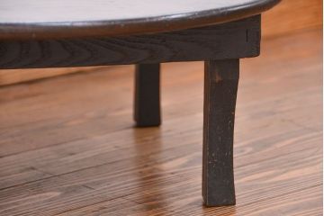 アンティーク家具　アンティーク 古い栓材のシックな丸ちゃぶ台(テーブル、机)
