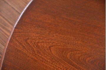 レトロ家具　昭和レトロ 古い栓材の杢目の美しい丸型ちゃぶ台(テーブル、デスク、在宅ワーク、在宅用)