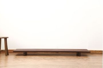 アンティーク家具　古民具・骨董 極厚の一枚板!古い木の裁ち板(作業台・テーブル・ローボード)(1)