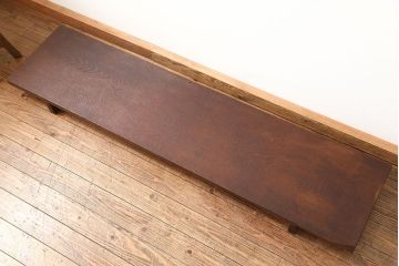 アンティーク家具　古民具・骨董 極厚の一枚板!古い木の裁ち板(作業台・テーブル・ローボード)(1)