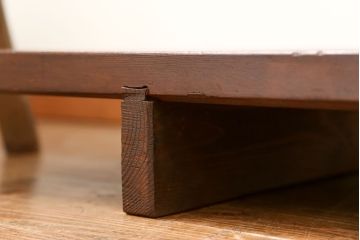 アンティーク家具　古民具・骨董 極厚の一枚板!古い木の裁ち板(作業台・テーブル・ローボード)(1)