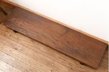 アンティーク家具　古民具・骨董 極厚 一枚板 使い込まれた裁ち板(作業台、テーブル、ローボード)(3)