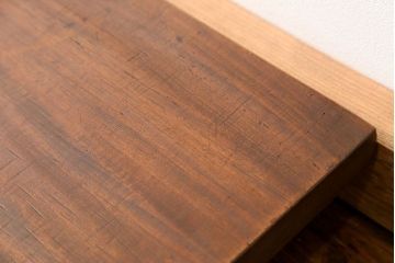 アンティーク家具　古民具・骨董 極厚 一枚板 使い込まれた裁ち板(作業台、テーブル、ローボード)(3)