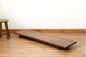 アンティーク家具　古民具・骨董 極厚 一枚板 使い込まれた裁ち板(作業台、テーブル、ローボード)(3)