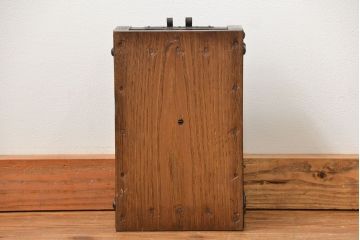 古民具・骨董 小振りな総栗　銭箱(収納箱、貯金箱、銭函)