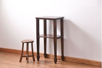 アンティーク家具　イギリスアンティーク　オーク材のシンプルで上品なサイドテーブル(花台、コンソールテーブル)