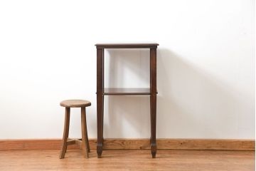 アンティーク家具　イギリスアンティーク　オーク材のシンプルで上品なサイドテーブル(花台、コンソールテーブル)