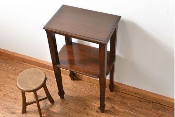 アンティーク家具　イギリスアンティーク　オーク材のシンプルで上品なサイドテーブル(花台、コンソールテーブル)