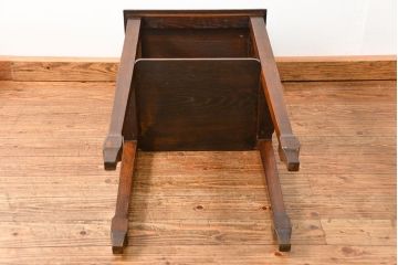 アンティーク家具　イギリスアンティーク　オーク材のシンプルで上品なサイドテーブル(花台、コンソールテーブル)