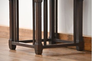 アンティーク雑貨　大正ロマン 古いナラ材の小振りで上品な花台(サイドテーブル)