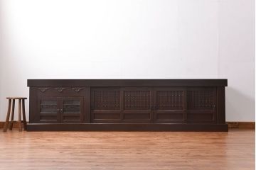 アンティーク家具　古民具・骨董 特大 九尺水屋箪笥 ローボード(テレビボード、テレビ台、キャビネット、収納棚)