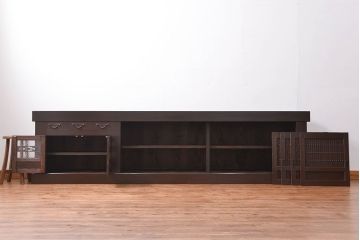 アンティーク家具　古民具・骨董 特大 九尺水屋箪笥 ローボード(テレビボード、テレビ台、キャビネット、収納棚)