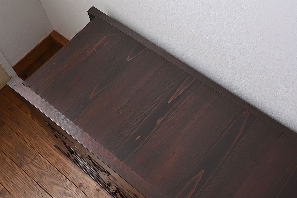 アンティーク家具　古民具・骨董 特大 九尺水屋箪笥 ローボード(テレビボード、テレビ台、キャビネット、収納棚)