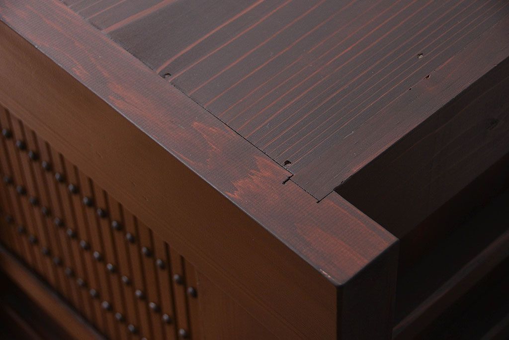 アンティーク家具　古民具・骨董 特大 九尺水屋箪笥 ローボード(テレビボード、テレビ台、キャビネット、収納棚)