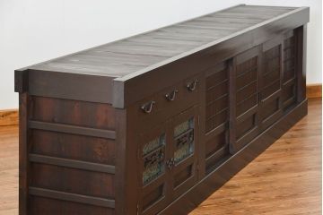 アンティーク家具　古民具・骨董 特大 九尺水屋箪笥 ローボード(テレビボード、テレビ台、キャビネット、収納棚)