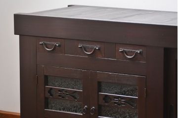 アンティーク家具　古民具・骨董 特大 九尺水屋箪笥 ローボード(テレビボード、テレビ台、キャビネット、収納棚)